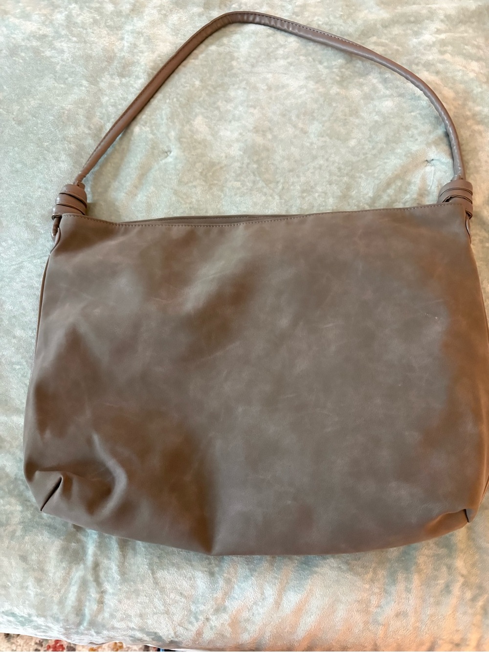 Classic Gray faux Suede Shoulder Bag